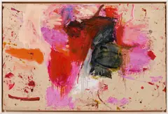 still life by Martha Jungwirth, 2011, mixed media on cardboard; framed, sold Dec 2017