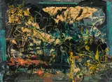 Vegetation by Hans Staudacher, 1958, mixed media on canvas; framed, sold Dec 2017