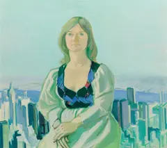 Maria Lassnig, View from the artist's atelier in New York, 1976, oil on canvas; framed