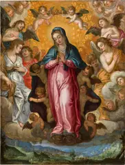 Hans Rottenhammer, The assumption of the Virgin, oil on copper