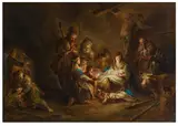 called Kremser-Schmidt Martin Johann Schmidt, The adoration of the Shepherds & The adoration of the Magi (counterparts), oil on paper on canvas
