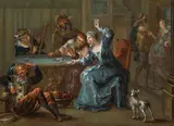 Johann Georg Platzer, The Card Players, oil on panel