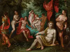 Jan Brueghel the Elder, Diana and Actaeon, oil on copper
