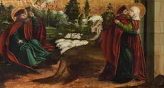 South Tyrolean Master, The Annunciation to Joachim and Joachim and Anne Meeting at the Golden Gate, c. 1515, oil on panel