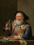 Jacob Toorenvliet, Wine drinker, oil on copper