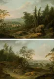 Maximilian Joseph Schinnagl, Landscapes (counterparts), oil on panel