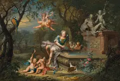 Johann Georg Platzer, Narzissus at the fountain, c. 1740, oil on copper