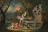 Johann Georg Platzer, Narzissus at the fountain, c. 1740, oil on copper