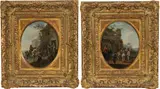 Franz de Paula Ferg, Village scenes (counterparts), oil on copper