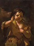 attributet to Luca Giordano, Little beggar, oil on canvas