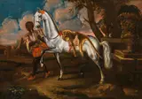 Lipizzan with a leopard skin by circle of Johann Georg de Hamilton, oil on canvas, offered Oct 2017