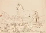 Johann Elias Ridinger, Horse striding to the left