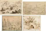 Mixed lot: Landscapes, portrait and sketchings (10 drawings) by Artists of the 17th-19th century, sold Oct 2017