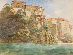 Franz Alt, Bern on the Aare, watercolour on paper