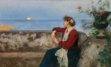 Johann Victor Krämer, Moonrise in Taormina, oil on canvas