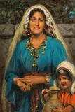 Johann Victor Krämer, Oriental woman with child, oil on canvas