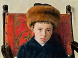 attributet to Isidor Kaufmann, The son of the rabbi of Belz, oil on panel
