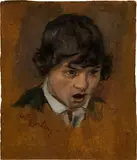 Albin Egger-Lienz, The drummer (study to "Ave"), 1894, oil on cardboard