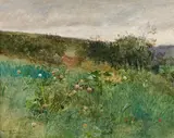 Eugen Jettel, In the meadow near Pont-Aven, 1886, tempera on cardboard