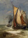 Andreas Achenbach, Ships on a stormy sea