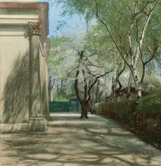 Franz von Matsch, The courtyard of the studio, 1928/29, oil on canvas