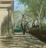 Franz von Matsch, The courtyard of the studio, 1928/29, oil on canvas