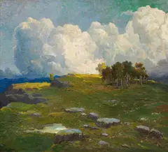 Konstantin Stoitzner, Summerly landscape, oil on canvas