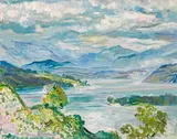 Ludwig Heinrich Jungnickel, View over lake Wörthersee