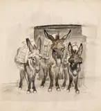 Ludwig Heinrich Jungnickel, Three load donkeys in Split
