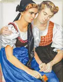 Else and Charlotte von der Hellen by Norbertine Bresslern-Roth, c. 1940, tempera on parchment, sold Oct 2017