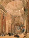 Rudolf von Alt, Interior view of the St. Peter's Basilica in Rome