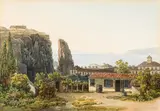 Thomas Ender, Landscape in Gibraltar, 1817, watercolour on paper