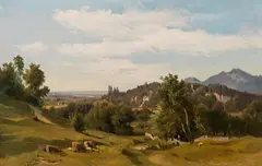Ludwig Halauska, Summer landscape, 1858, oil on paper on cardboard