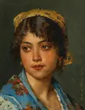 Eugen von Blaas, Portrait of a young Italian, 1883, oil on panel
