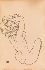 Egon Schiele, Female nude, 1917, black chalk on paper