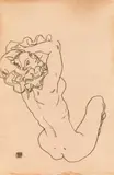 Egon Schiele, Female nude, 1917, black chalk on paper