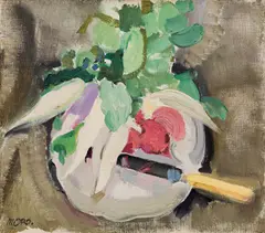 Max Oppenheimer, The daily life: radishes, 1934, oil on canvas