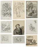 mixed lot: 9 works on paper by Alfred Kubin, various techniques on paper: pencil and ink, partially washed; all unframed, sold Jun 2017