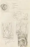 Studies (verso and recto) by Alfred Kubin, pencil on paper, sold Jun 2017
