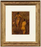 Alfons Walde, Zwei Akte, ca. 1925, mixed media on paper