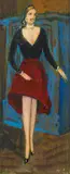 Alfons Walde, Elegant lady, ca. 1940, mixed media on paper