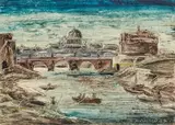 Franz von Zülow, View on Castel and Ponte Sant'Angelo