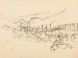 Herbert Boeckl, Donawitz, ca. 1942, charcoal on paper