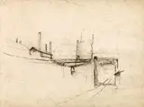 Herbert Boeckl, Donawitz, ca. 1942, Charcoal on paper
