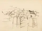 Herbert Boeckl, Donawitz, ca. 1942, charcoal on paper