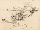 Herbert Boeckl, Donawitz, ca. 1942, charcoal on paper