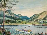 Oskar Laske, Altausseer See (Seeklause), 1934, gouache on paper