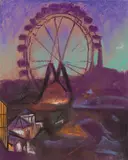 Josef Dobrowsky, The ferris wheel in the Prater, pastel on paper