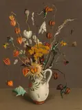 Rudolf Wacker, 'Herbststrauß mit Falter', 1938, oil on plywood