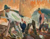 Hans Josef Weber Tyrol, Three worker (rose garden in the back ground)